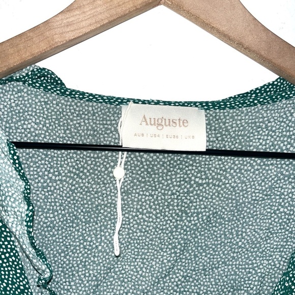 Auguste The Label Diamond Rumba Sleeved Mini Dress Green US4 - Picture 6 of 15